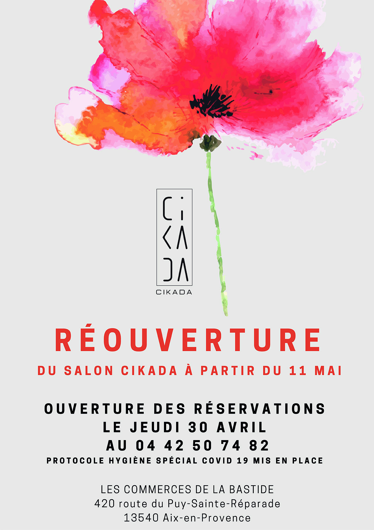 REOUVERTURE DE VOTRE SALON CIKADA REOUVERTURE DE VOTRE SALON CIKADA