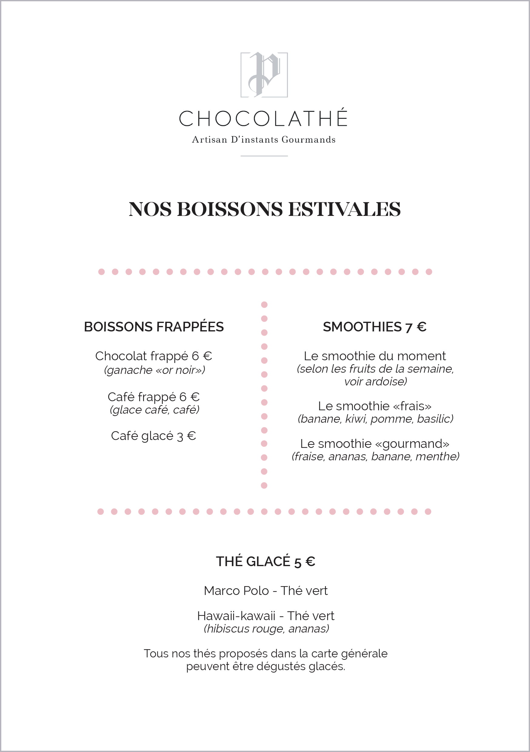 Boissons et coupes estivales A5-1 Boissons et coupes estivales A5-1